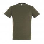 Goedkope T-shirts met logo, 150 g/m2 in de kleur miliair groen
