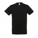 Goedkope T-shirts met logo, 150 g/m2 in de kleur zwart