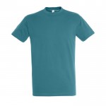 Goedkope T-shirts met logo, 150 g/m2 in de kleur turkoois