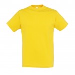 Goedkope T-shirts met logo, 150 g/m2 in de kleur donkergeel