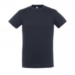 Goedkope T-shirts met logo, 150 g/m2 in de kleur donkerblauw