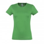 Dames T-shirts met logo, 150 g/m2 in de kleur groen