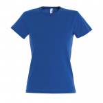 Dames T-shirts met logo, 150 g/m2 in de kleur koningsblauw