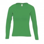 Damesshirt met lange mouwen, 150 g/m2 in de kleur groen