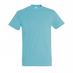 Katoenen unisex T-shirts met logo, 190 g/m2 in de kleur lichtblauw