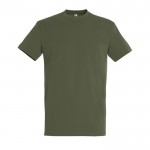 Katoenen unisex T-shirts met logo, 190 g/m2 in de kleur miliair groen