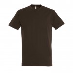 Katoenen unisex T-shirts met logo, 190 g/m2 in de kleur donker bruin