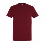 Katoenen unisex T-shirts met logo, 190 g/m2 in de kleur mahonie
