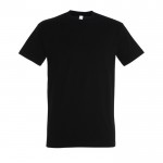 Katoenen unisex T-shirts met logo, 190 g/m2 in de kleur zwart