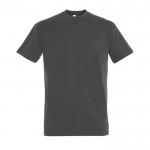 Katoenen unisex T-shirts met logo, 190 g/m2 in de kleur donkergrijs