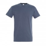 Katoenen unisex T-shirts met logo, 190 g/m2 in de kleur jeans blauw