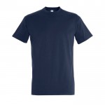 Katoenen unisex T-shirts met logo, 190 g/m2 in de kleur marineblauw