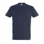Katoenen unisex T-shirts met logo, 190 g/m2 in de kleur donkerblauw