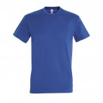 Katoenen unisex T-shirts met logo, 190 g/m2 in de kleur koningsblauw