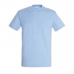 Katoenen unisex T-shirts met logo, 190 g/m2 in de kleur pastel blauw