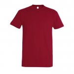 Katoenen unisex T-shirts met logo, 190 g/m2 in de kleur donkerrood