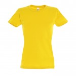 Gepersonaliseerde dames T-shirts, 190 g/m2 in de kleur donkergeel