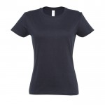 Gepersonaliseerde dames T-shirts, 190 g/m2 in de kleur donkerblauw