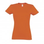Gepersonaliseerde dames T-shirts, 190 g/m2 in de kleur oranje