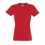 Gepersonaliseerde dames T-shirts, 190 g/m2 in de kleur rood