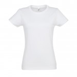 Gepersonaliseerde dames T-shirts, 190 g/m2 in de kleur wit