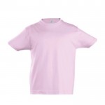 Katoenen kinder T-shirt met logo, 190 g/m2 in de kleur lichtroze