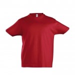 Katoenen kinder T-shirt met logo, 190 g/m2 in de kleur rood