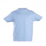 Katoenen kinder T-shirt met logo, 190 g/m2 in de kleur pastel blauw