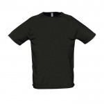 Sportief ademend T-shirt met logo in de kleur zwart