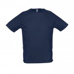 Sportief ademend T-shirt met logo in de kleur marineblauw