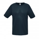 Sportief ademend T-shirt met logo in de kleur petrol blauw