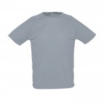 Sportief ademend T-shirt met logo in de kleur grijs