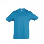 Kindershirt voor merchandising, 150 g/m2 in de kleur cyaan blauw