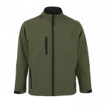 Softshell jas als relatiegeschenk, 340 g/m2 in de kleur miliair groen