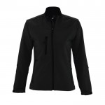 Softshell damesjas met logo, 340 g/m2 in de kleur zwart