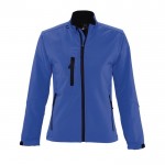 Softshell damesjas met logo, 340 g/m2 in de kleur koningsblauw