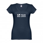 Bedrukte T-shirts met V-hals voor dames, eerste weergave