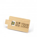 Creditcardvormige USB stick  weergave met jouw bedrukking