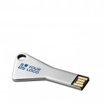 Sleutelvormige USB met logo weergave met jouw bedrukking