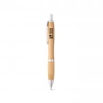 Bedrukte pennen van bamboe en metaal weergave met jouw bedrukking