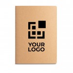 A4 notitieboek met logo en kartonnen kaft weergave met jouw bedrukking