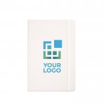 Antibacterieel eco notitieboekje met logo weergave met jouw bedrukking