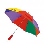 Paraplu met logo en gekleurde panelen weergave met jouw bedrukking
