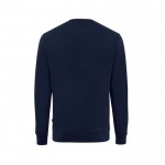 Sweatshirt van 340 g/m2 ecokatoen, ronde hals Iqoniq Zion kleur marineblauw tweede weergave