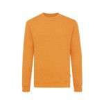 Sweatshirt van 340 g/m2 ecokatoen, ronde hals Iqoniq Zion kleur oranje