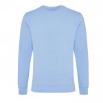 Sweatshirt van 340 g/m2 ecokatoen, ronde hals Iqoniq Zion kleur pastel blauw