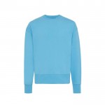 Oversized sweatshirt van ecokatoen 340 g/m2 Iqoniq Kruger kleur cyaan blauw