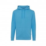 Sweater van gerecycled en bio katoen 340 g/m2 Iqoniq Jasper kleur cyaan blauw