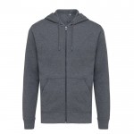 Eco-katoen sweatshirt met rits Iqoniq Abisco 340 g/m2 kleur gemarmerd grijs