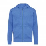 Eco-katoen sweatshirt met rits Iqoniq Abisco 340 g/m2 kleur gemarmerd blauw